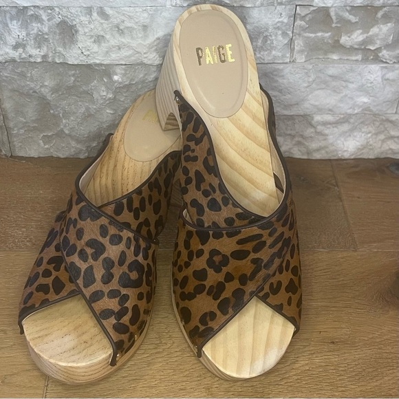 PAIGE Jules Crisscross Platform Real Calf Hair WOMENS Sandals NWT - Picture 4 of 7